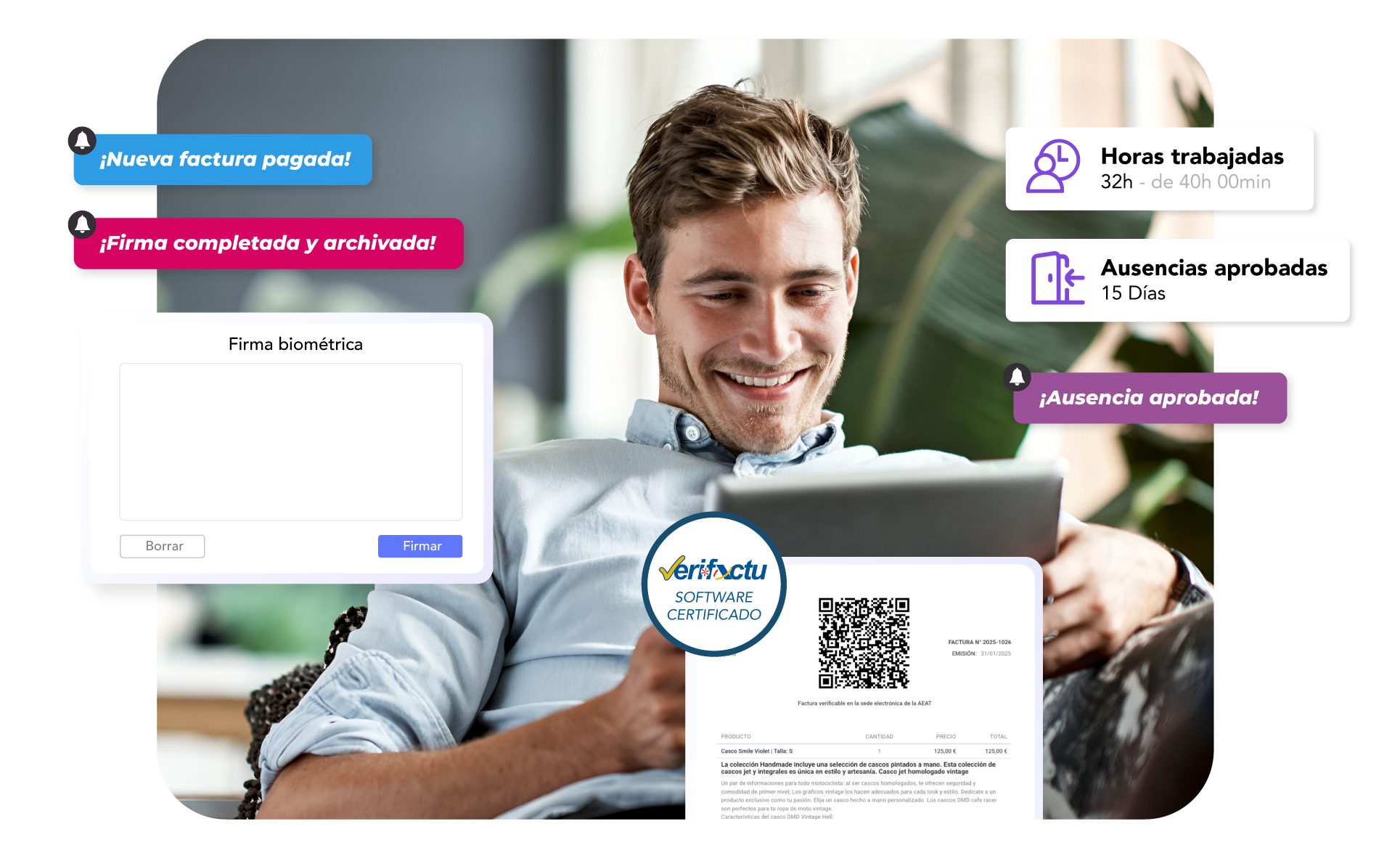CRM + Gestión + Firmas y Control horario