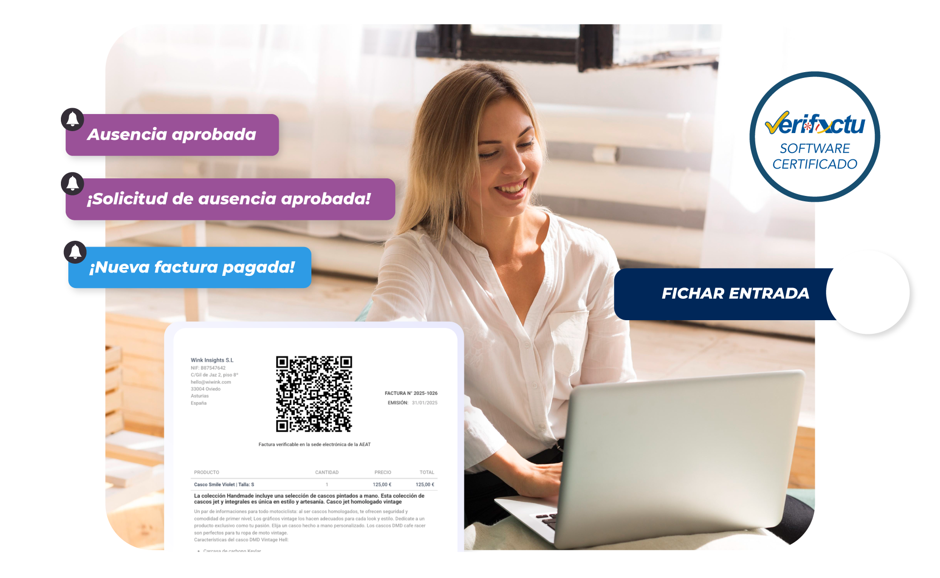 CRM + Gestión y Control horario
